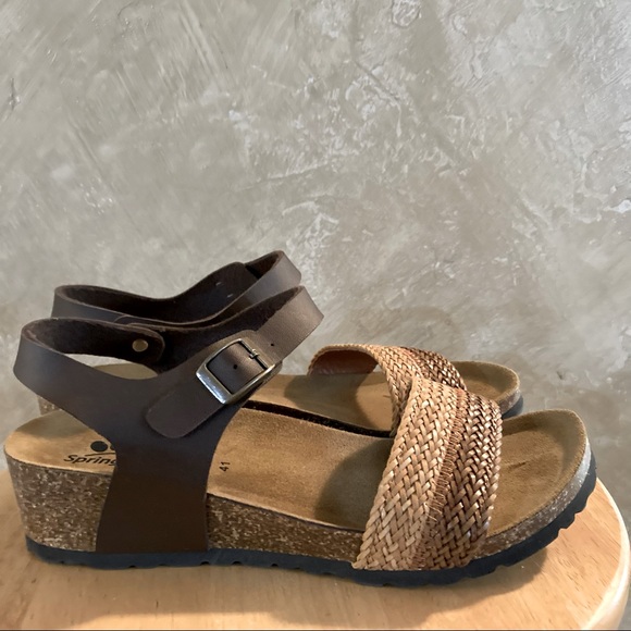 Spring Step Shoes - Spring Step Woven Wedge Sandals